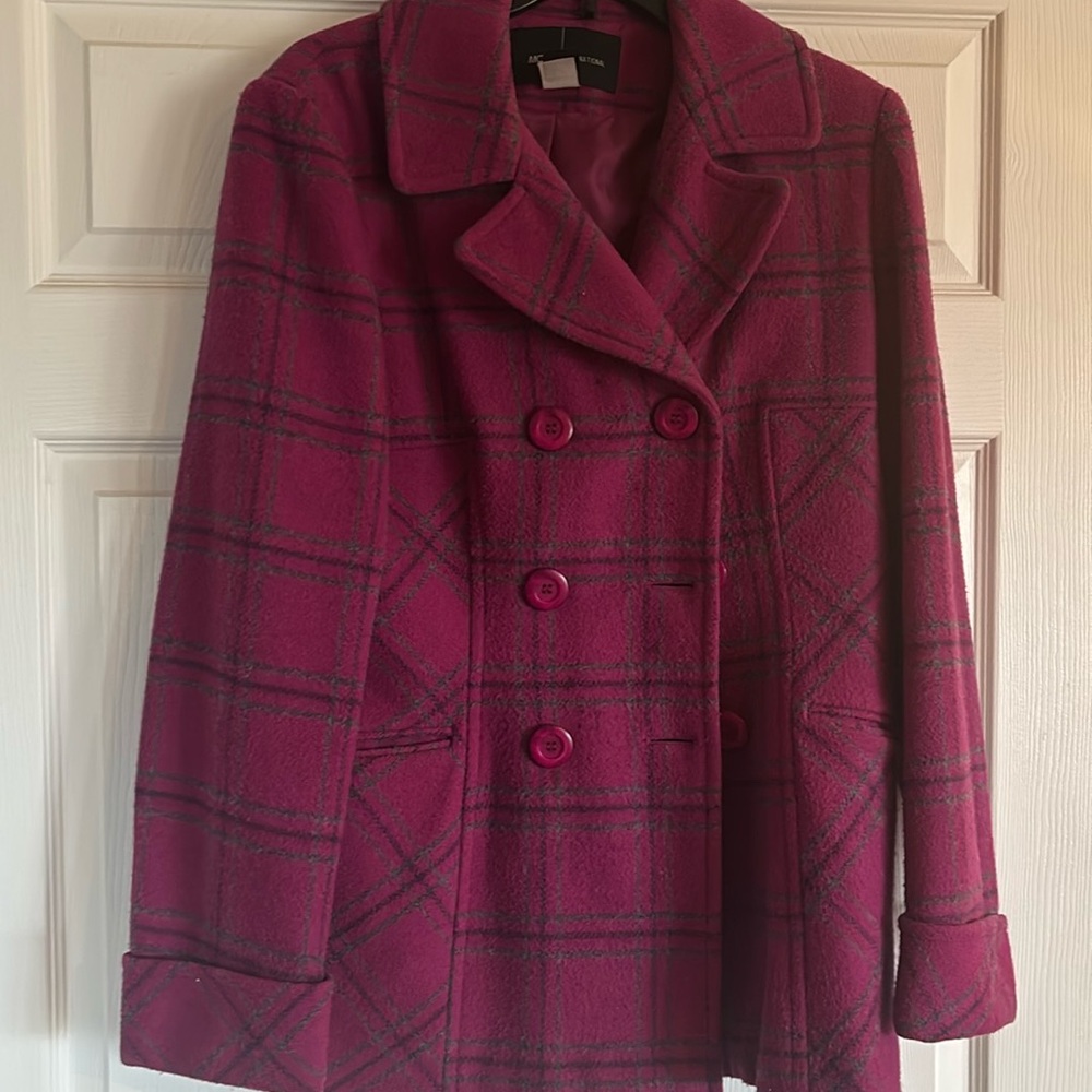 Moda International - Pink and Grey Pea Coat